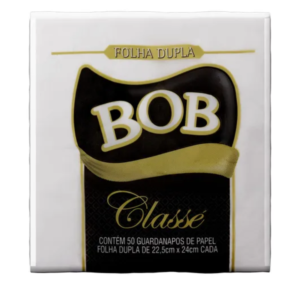 Guardanapo de Papel Folha Dupla Bob Classé 30cm x 30cm Pacote 50 Unidades cada