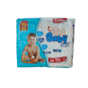 FRALDA DESCARTÁVEL INFANTIL BABY SOFT - TAMANHO M -  PCT C/ 70 UNIDADES